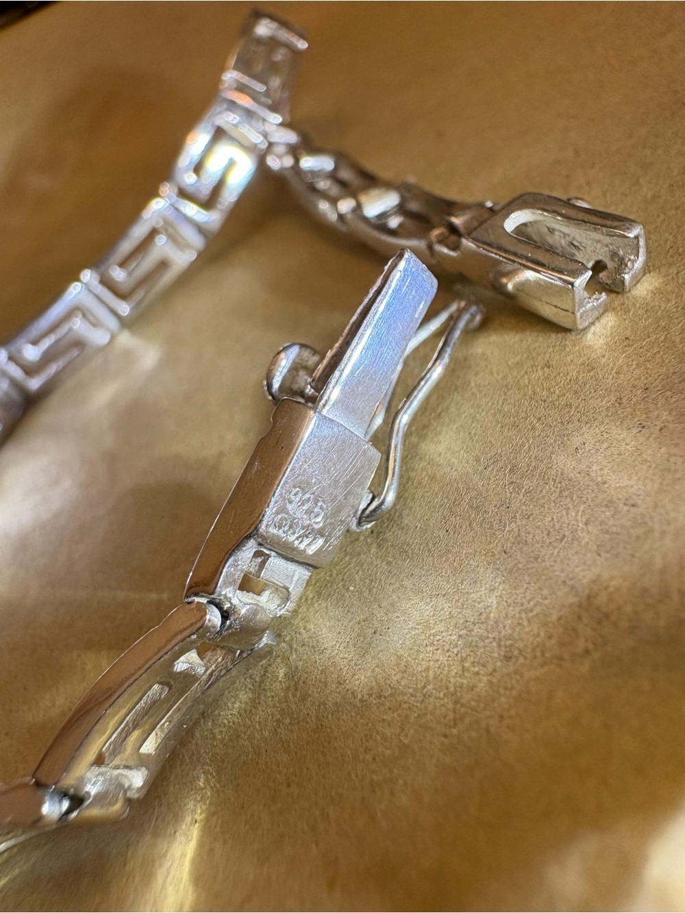 Greek 925 Sterling Vintage Key Link Bracelet & Ring 2PC Set Ex Cond - Picture 9 of 17
